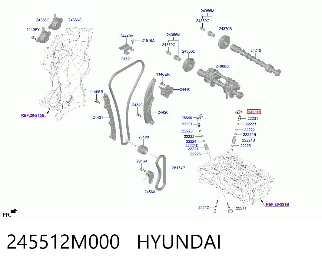 245512M000 Hyundai/Kia  Коромысло клапана