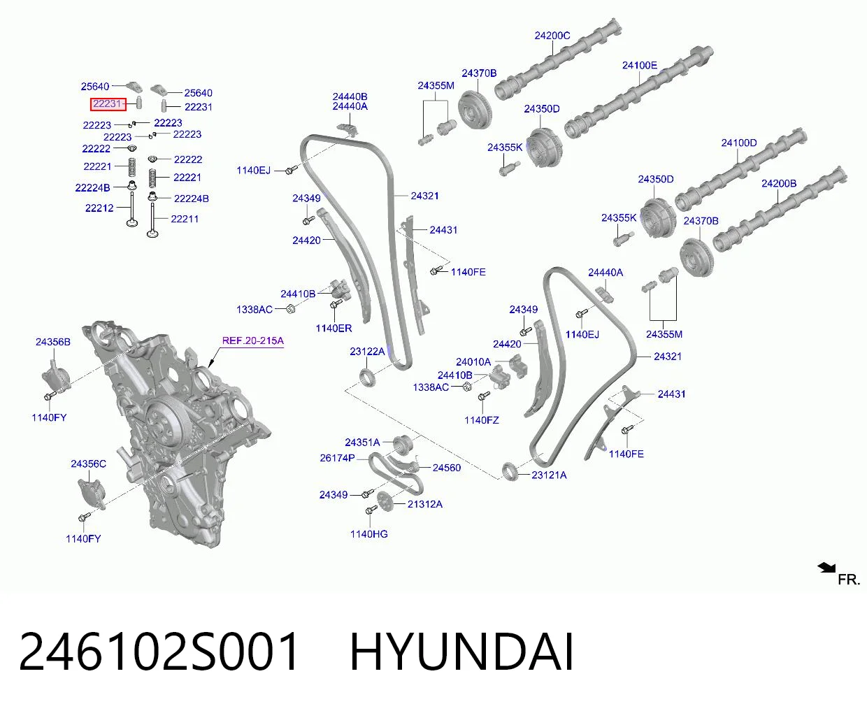 246102S001 Hyundai/Kia Гидрокомпенсатор