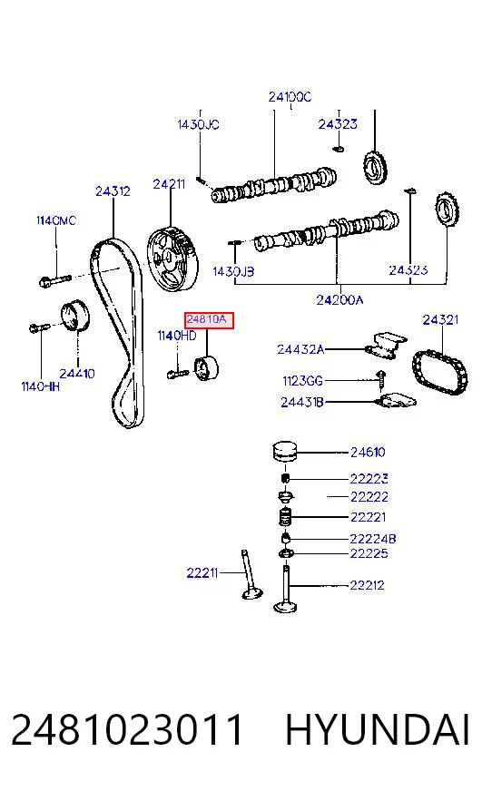 2481023011 Hyundai/Kia Паразитный ведущий ролик