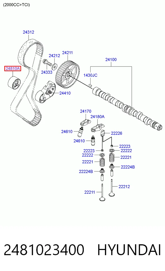 2481023400 Hyundai/Kia Паразитный ведущий ролик