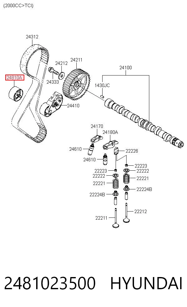 2481023500 Hyundai/Kia Паразитный ведущий ролик