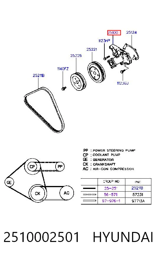 2510002501 Hyundai/Kia Насос водяной