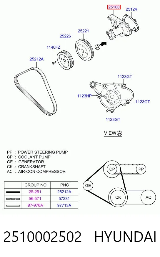 2510002502 Hyundai/Kia Насос водяной