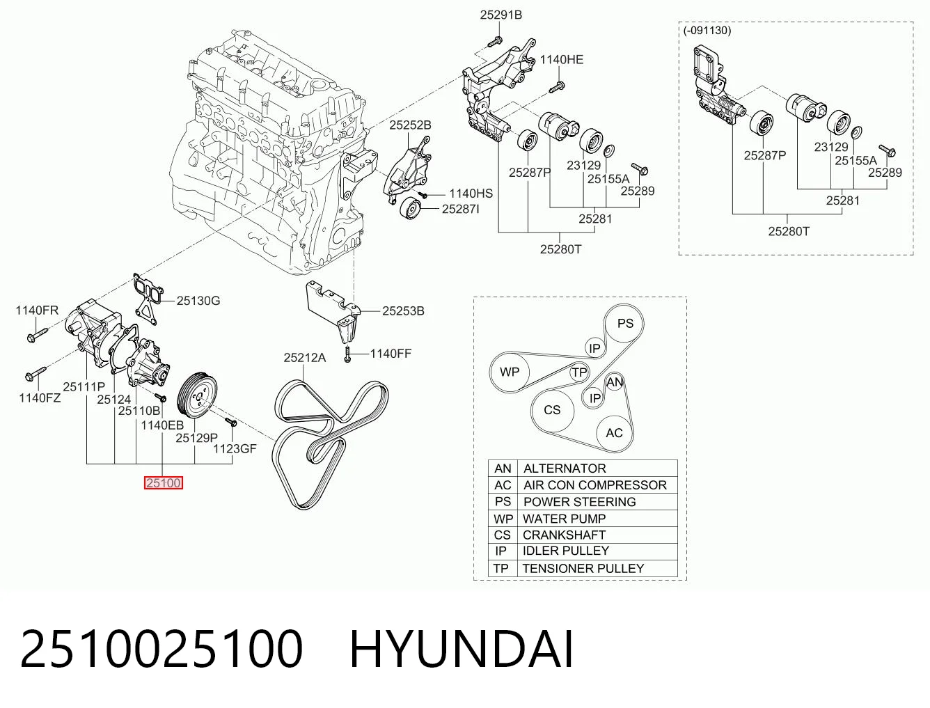 Купить HS09HD011 HAN Помпа водяная (насос) охлаждения, в сборе с корпусом