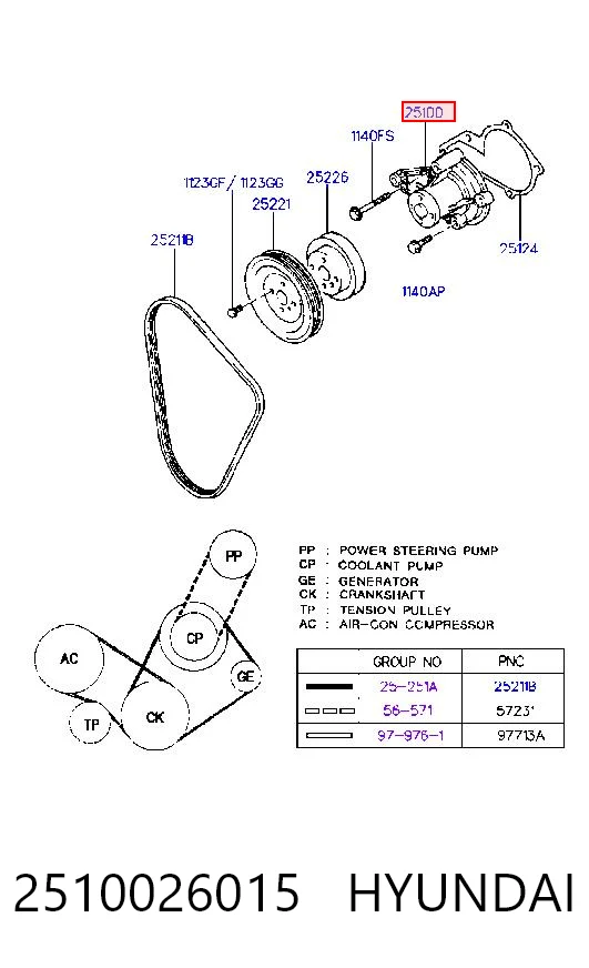 2510026015 Hyundai/Kia Насос водяной