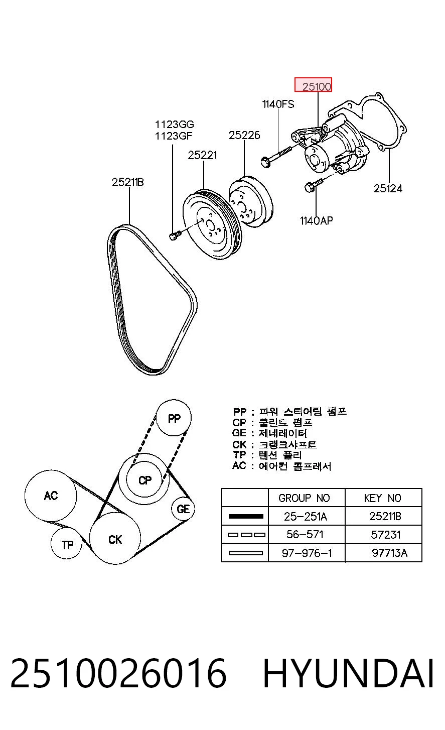 2510026016 Hyundai/Kia Насос водяной