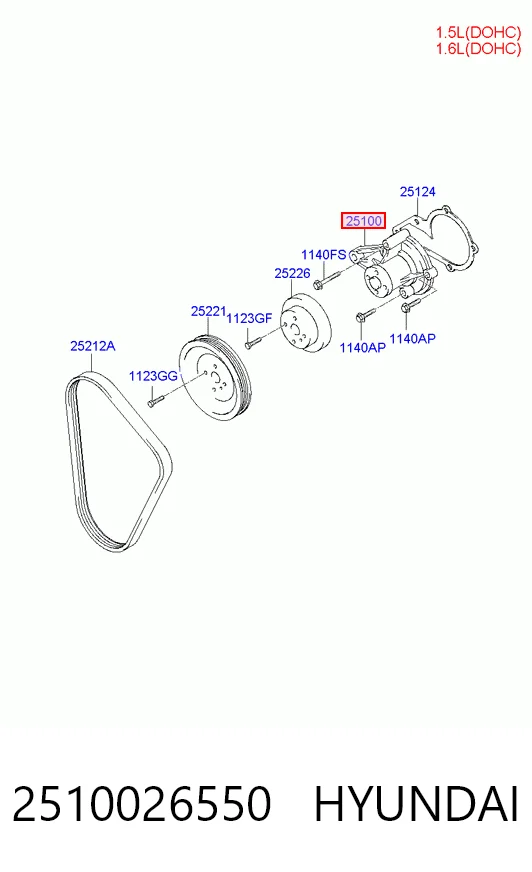 2510026550 Hyundai/Kia Насос водяной