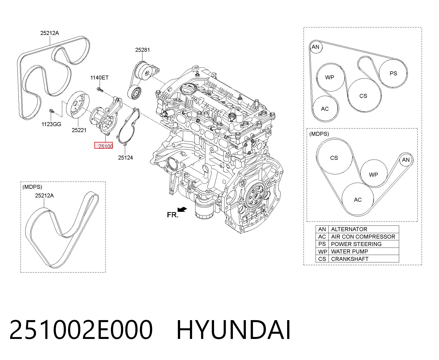 251002E000 Hyundai/Kia Насос водяной