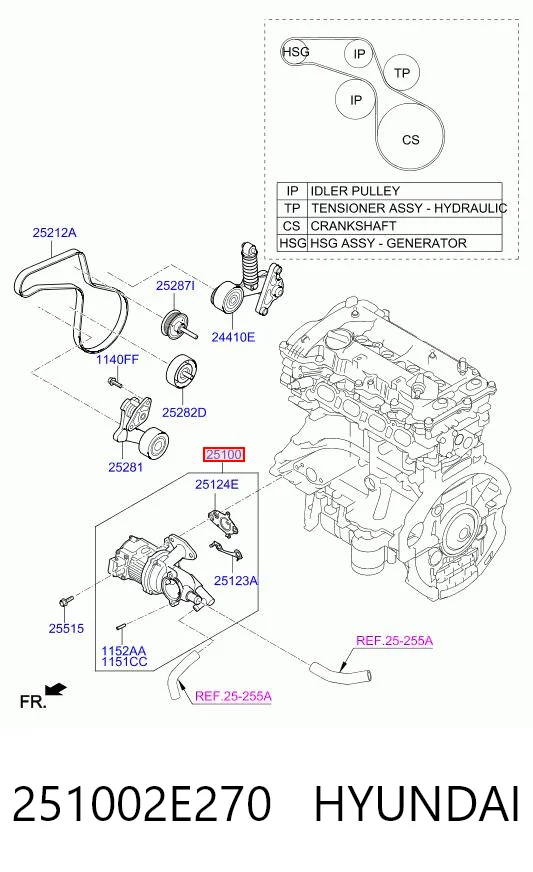 251002E270 Hyundai/Kia Насос водяной