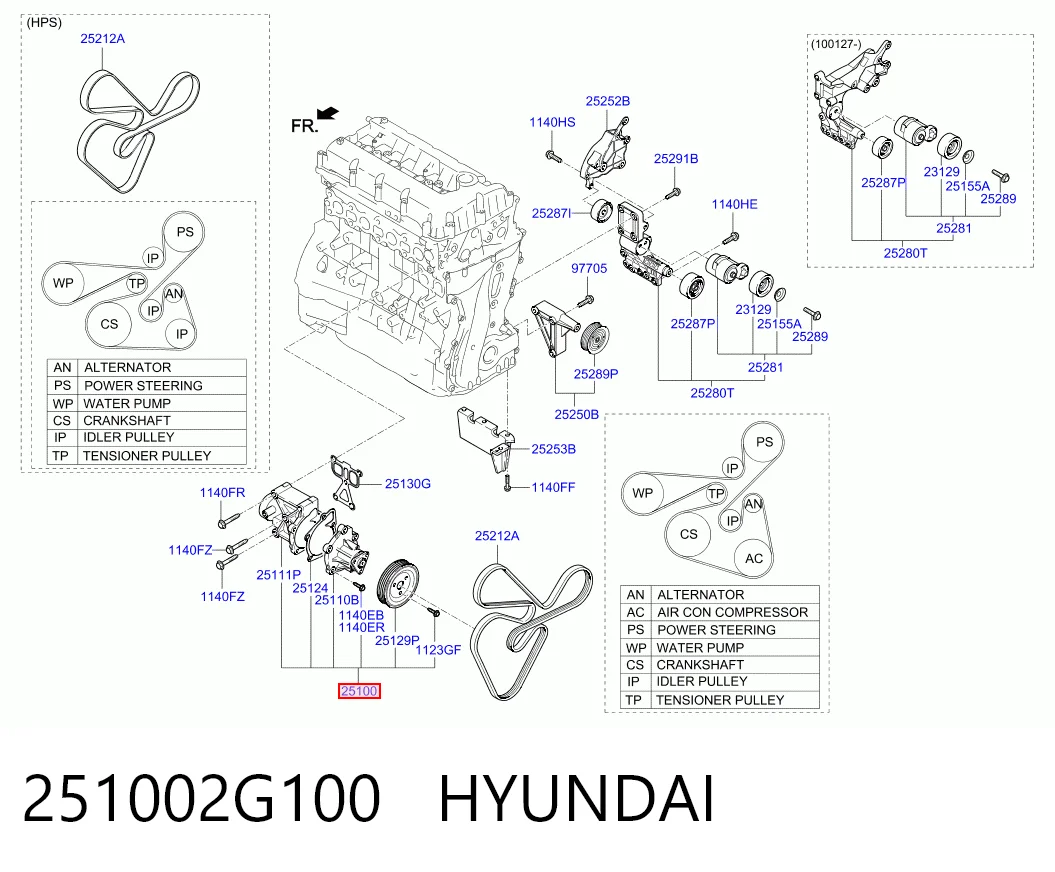 251002G100 Hyundai/Kia Насос водяной