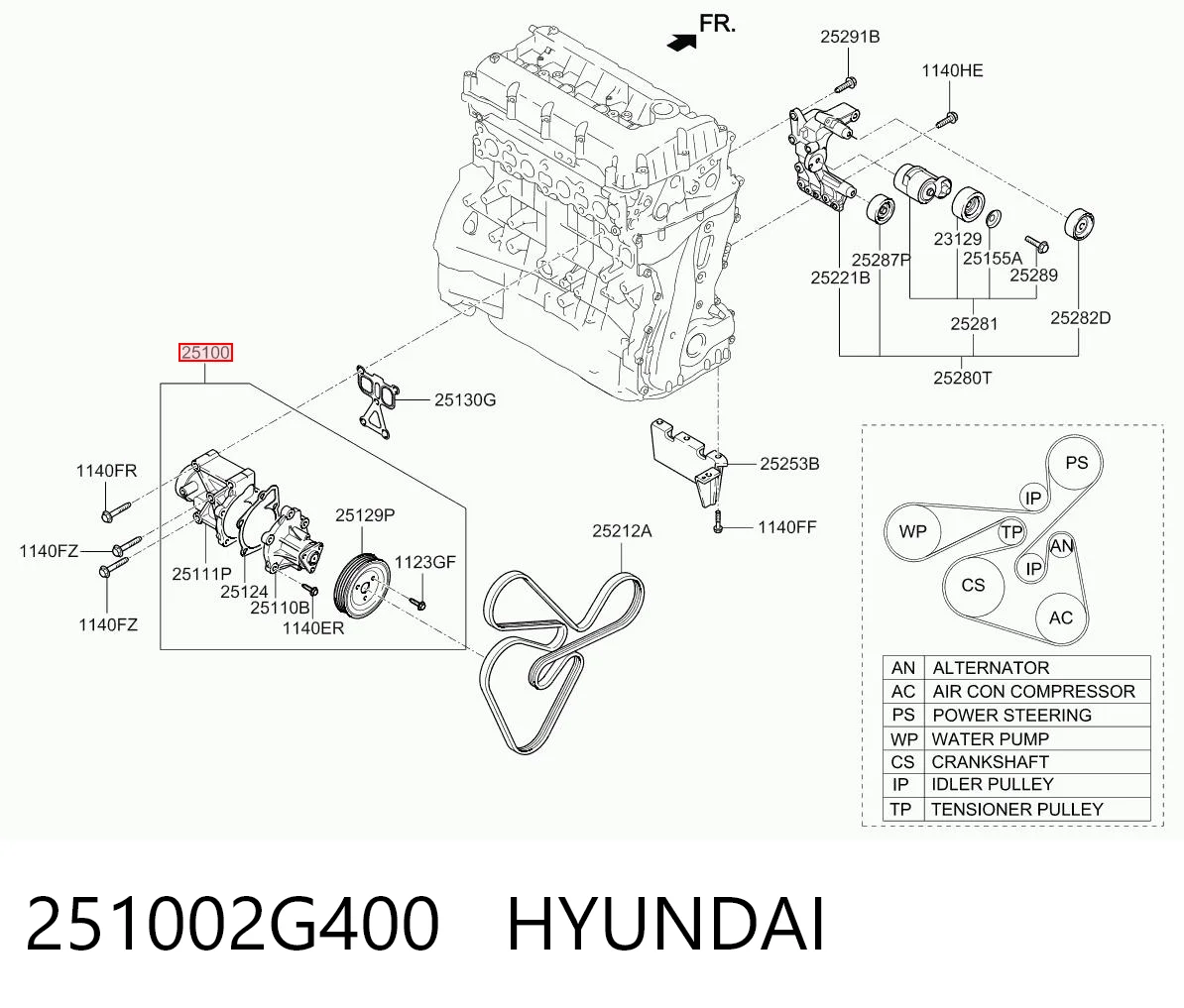 251002G400 Hyundai/Kia Насос водяной