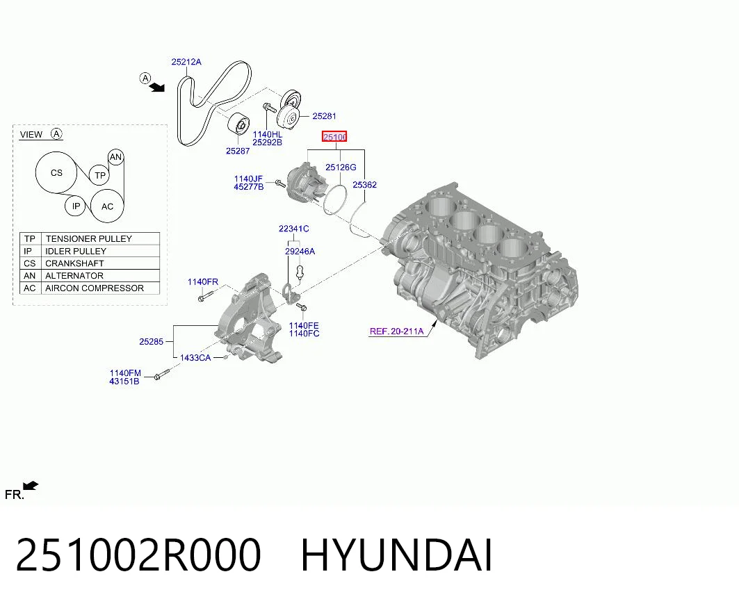 251002R000 Hyundai/Kia Насос водяной