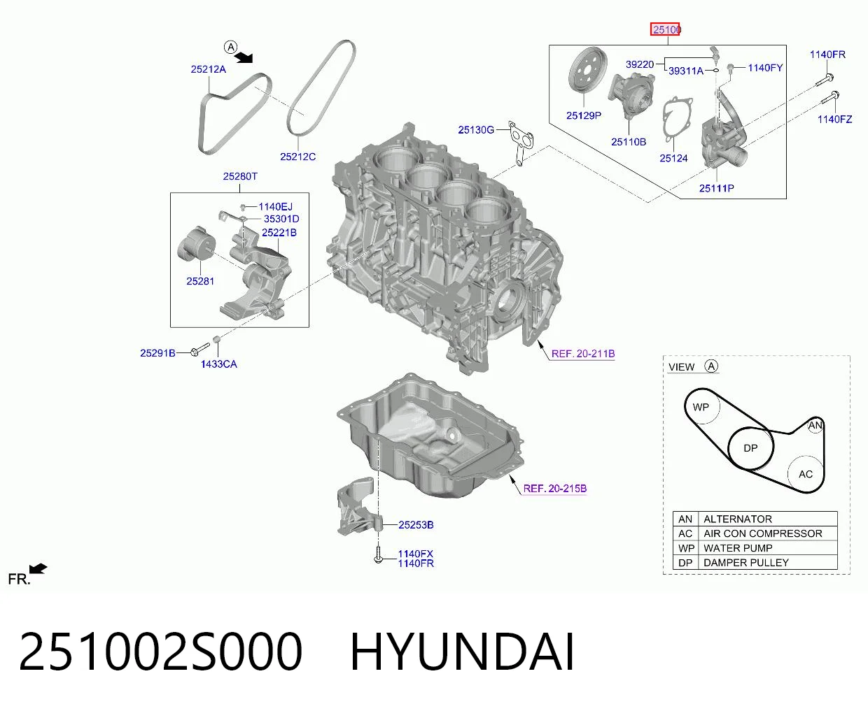 251002S000 Hyundai/Kia Насос водяной