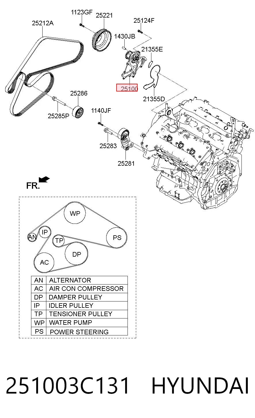 251003C131 Hyundai/Kia Насос водяной