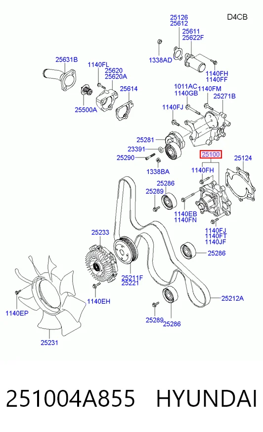 251004A855 Hyundai/Kia Насос водяной