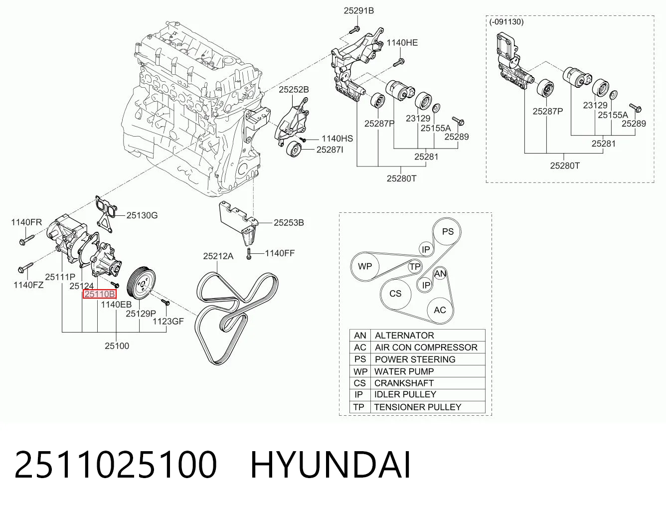 2511025100 Hyundai/Kia Насос водяной