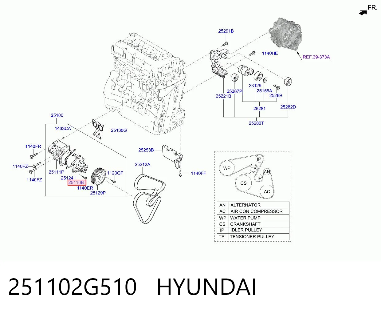 251102G510 Hyundai/Kia Насос водяной