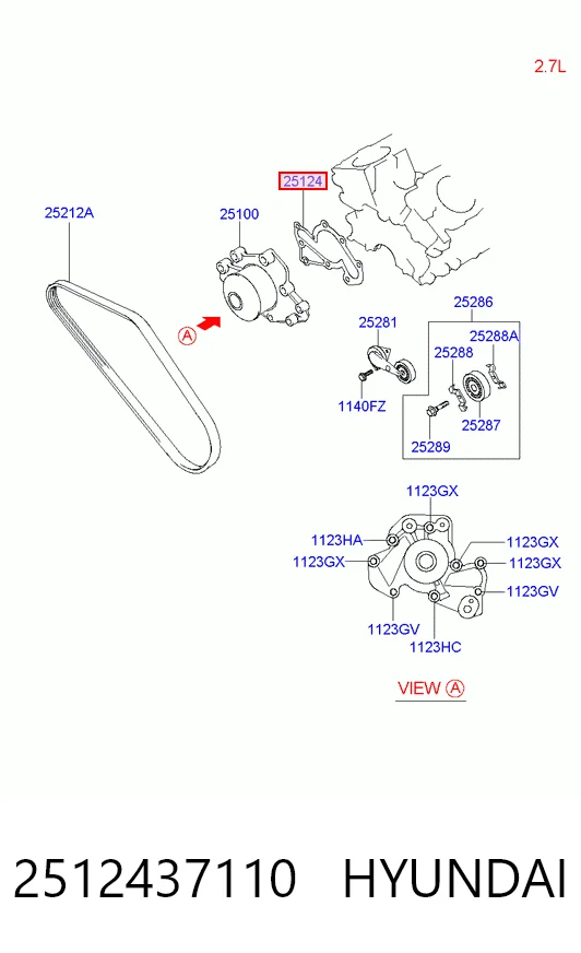 2512437110 Hyundai/Kia Прокладка водяного насоса