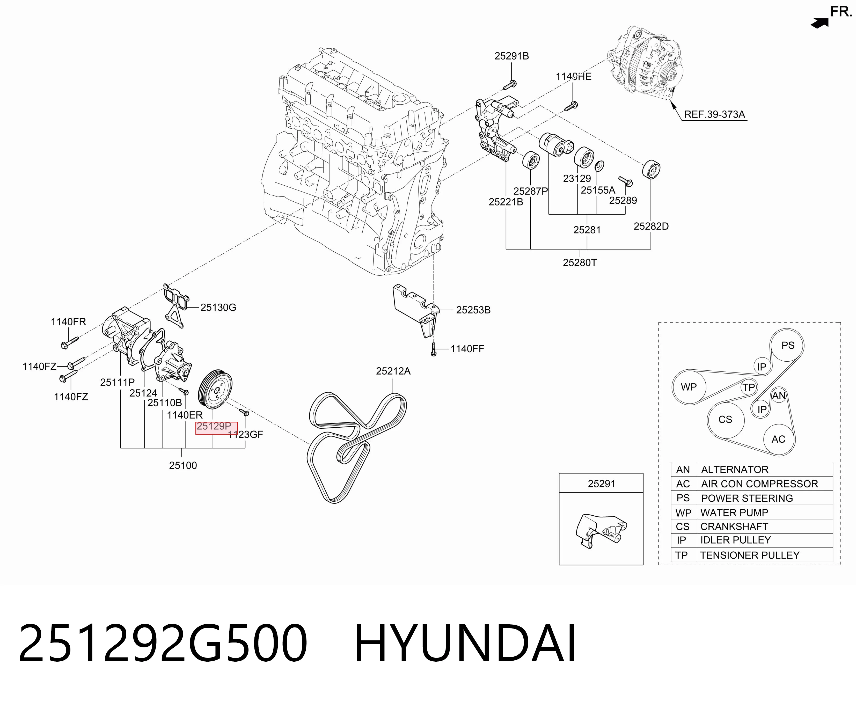 251292G500 Hyundai/Kia Шкив водяной помпы