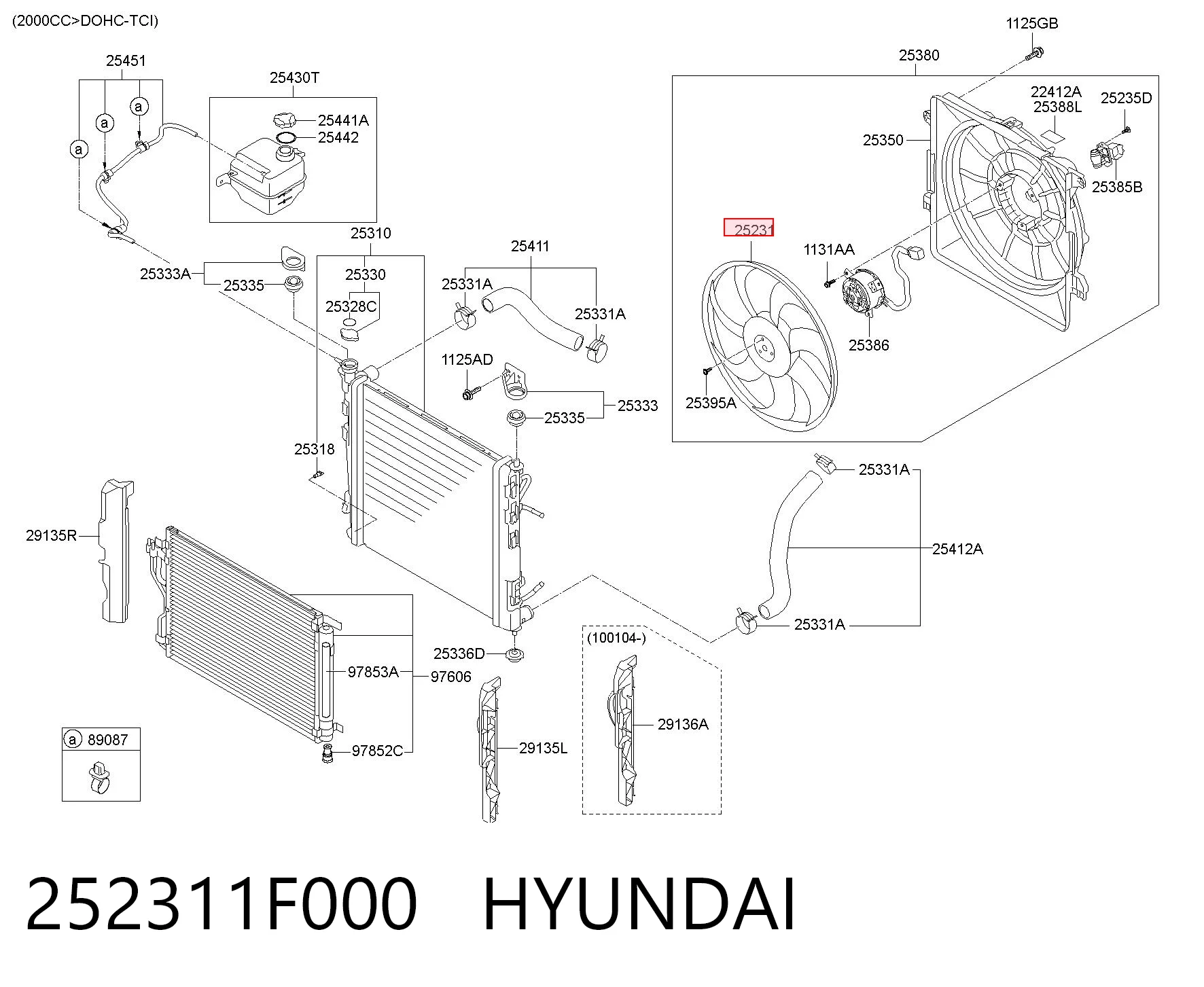 252311F000 Hyundai/Kia Крыльчатка радиатора охлаждения