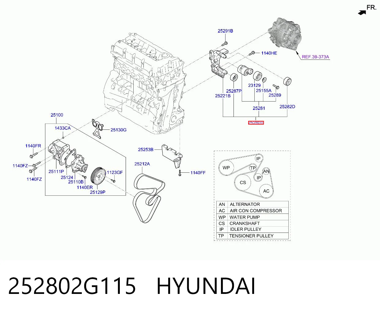252802G115 Hyundai/Kia 