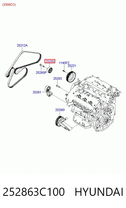 Купить 252863C100 Anam Паразитный ролик