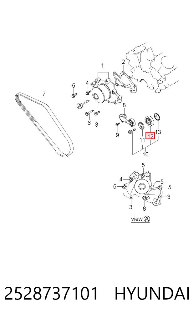 2528737101 Hyundai/Kia Ролик приводного ремня, паразитный