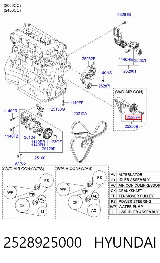 Паразитный ролик приводного ремня Chrysler 2528925000 цена, от 18.34 USD