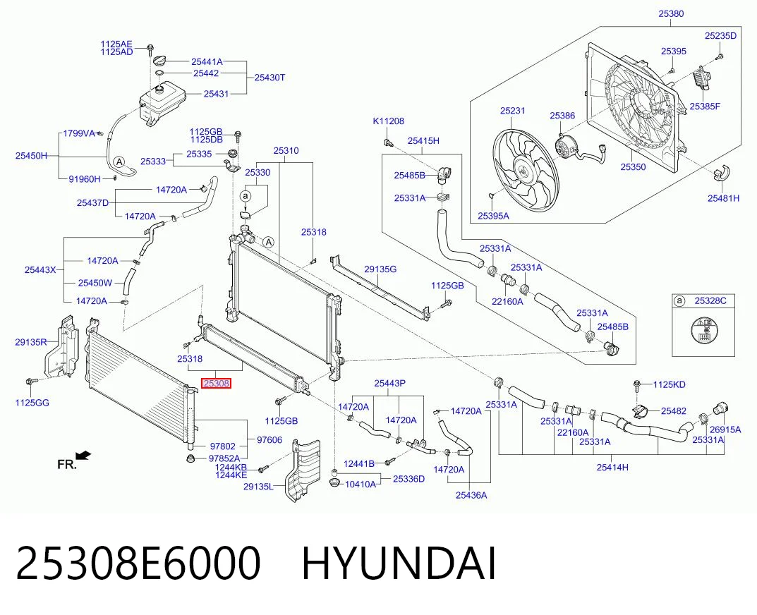 25308E6000 Hyundai/Kia Радиатор охлаждения, АКПП