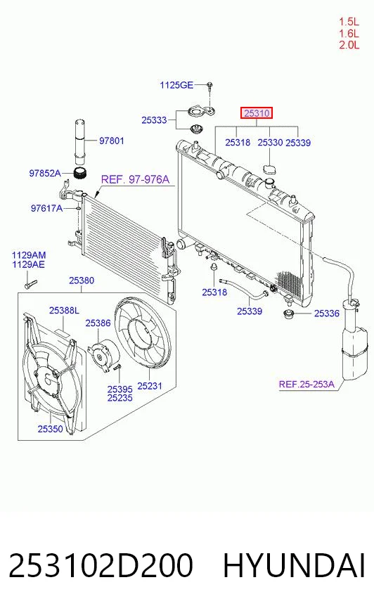 Купить HC253102D200 Mando Радиатор водяной