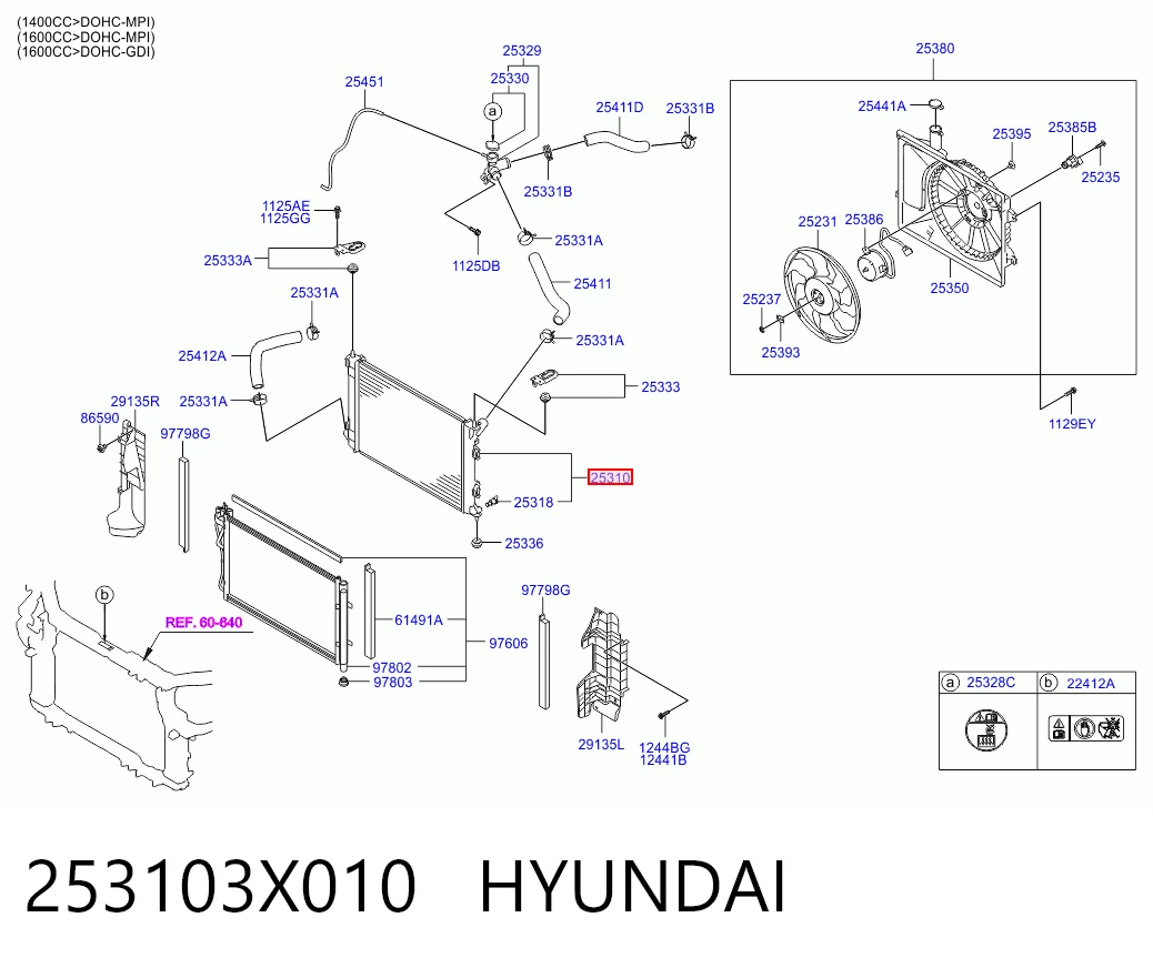 253103X010 Hyundai/Kia Радиатор основной
