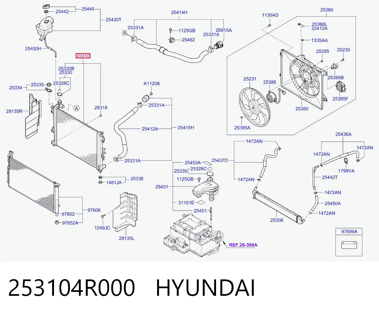 253104R000 Hyundai/Kia Радиатор основной