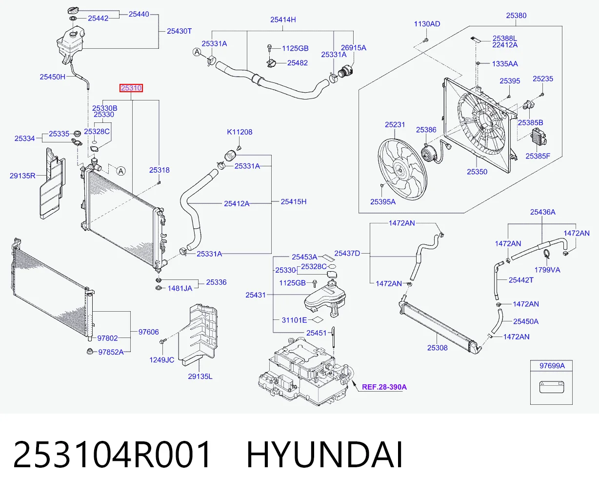 253104R001 Hyundai/Kia Радиатор основной