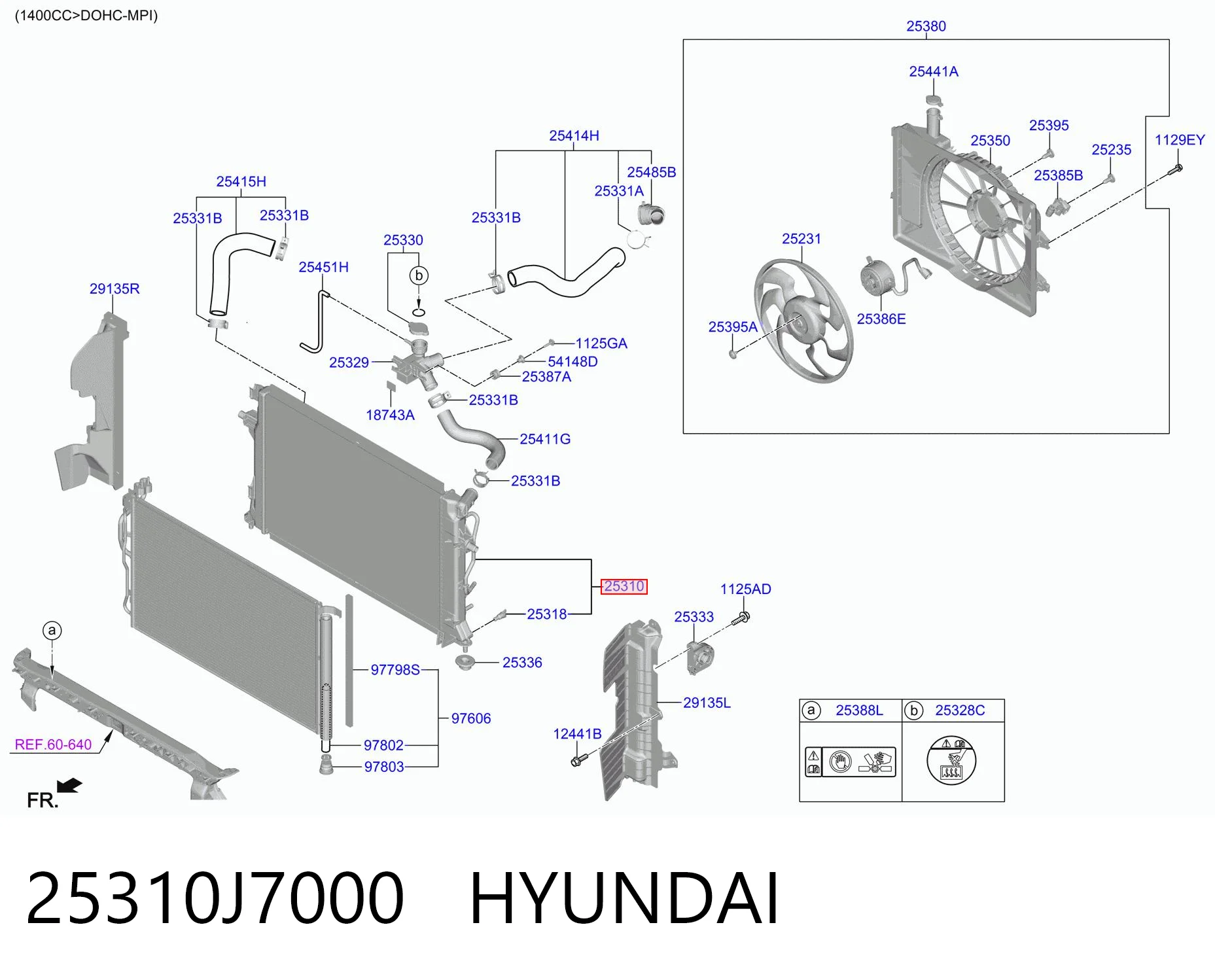25310J7000 Hyundai/Kia Радиатор основной