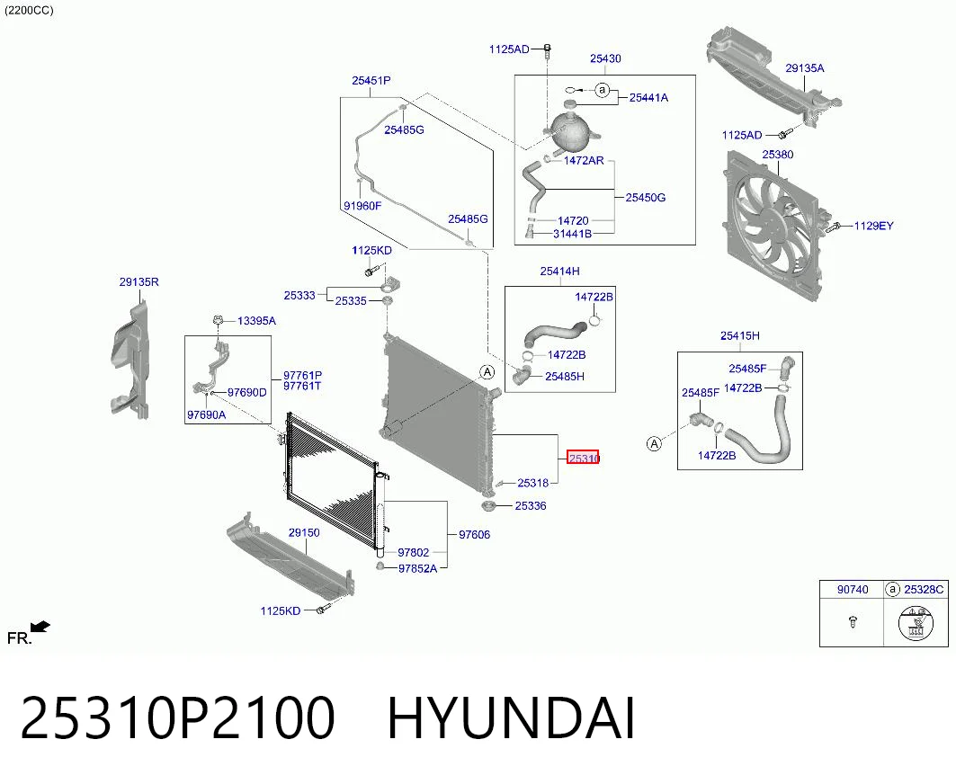 25310P2100 Hyundai/Kia Радиатор основной
