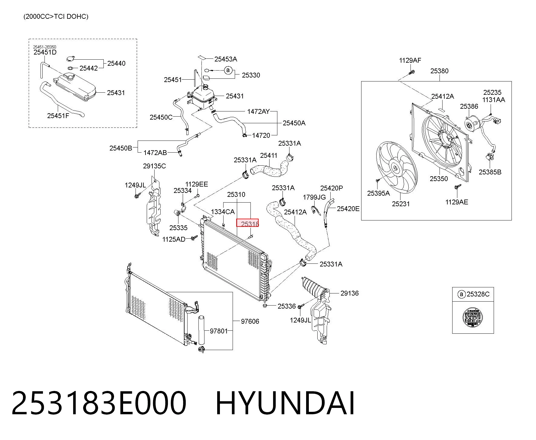 253183E000 Hyundai/Kia Кран сливной радиатора охлаждения