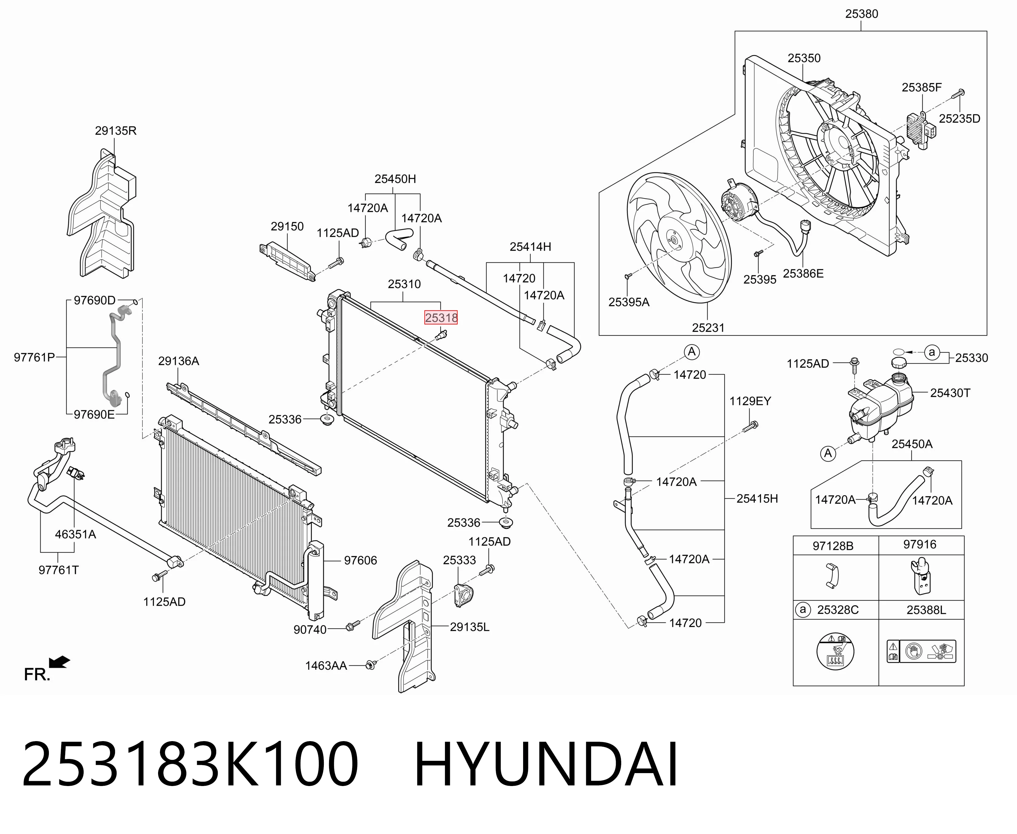 253183K100 Hyundai/Kia Крышка бачка радиатора