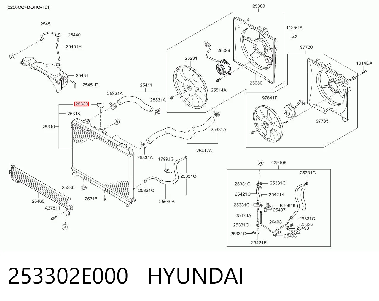 253302E000 Hyundai/Kia Крышка бачка радиатора