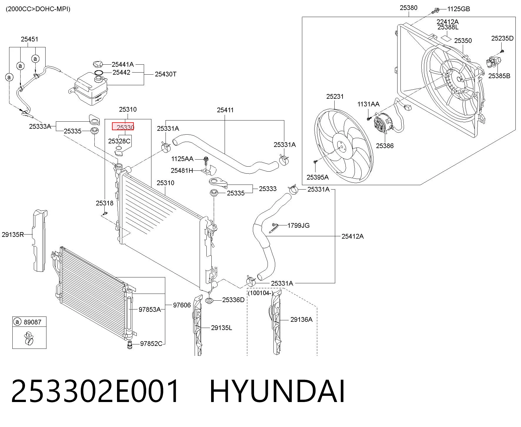 253302E001 Hyundai/Kia Крышка бачка радиатора