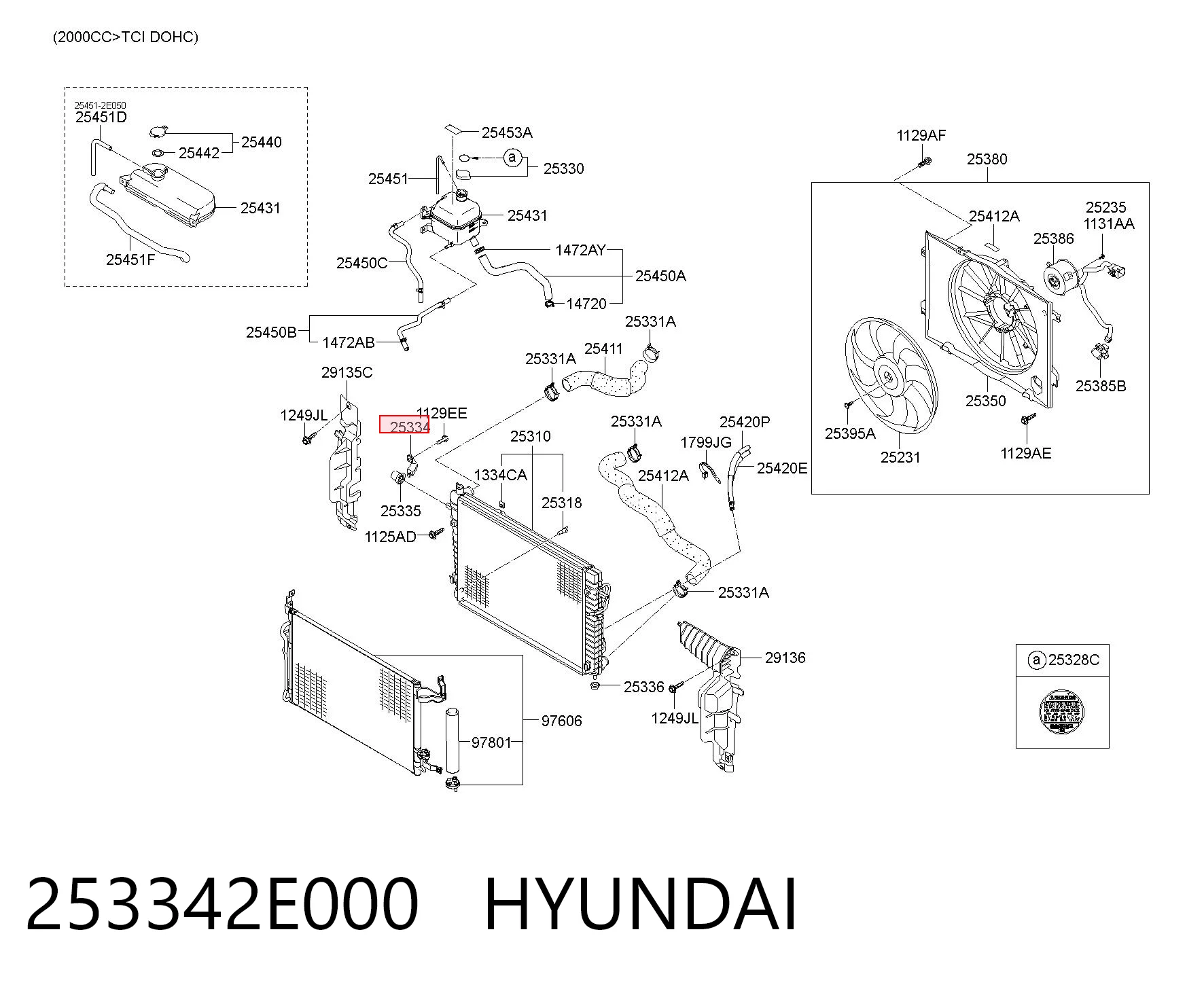 253342E000 Hyundai/Kia Подушка радиатора охлаждения