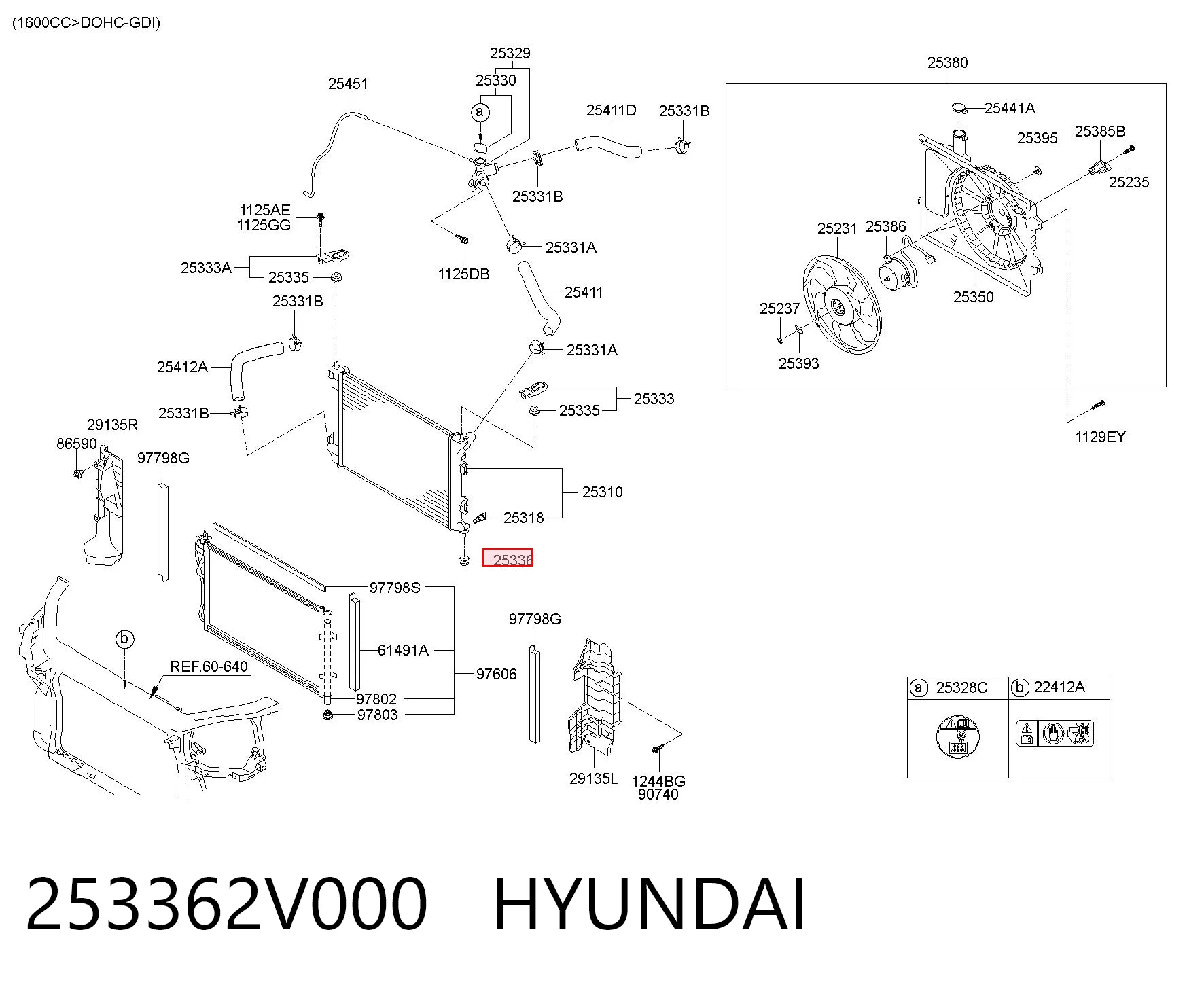 253362V000 Hyundai/Kia Подушка радиатора охлаждения, нижняя