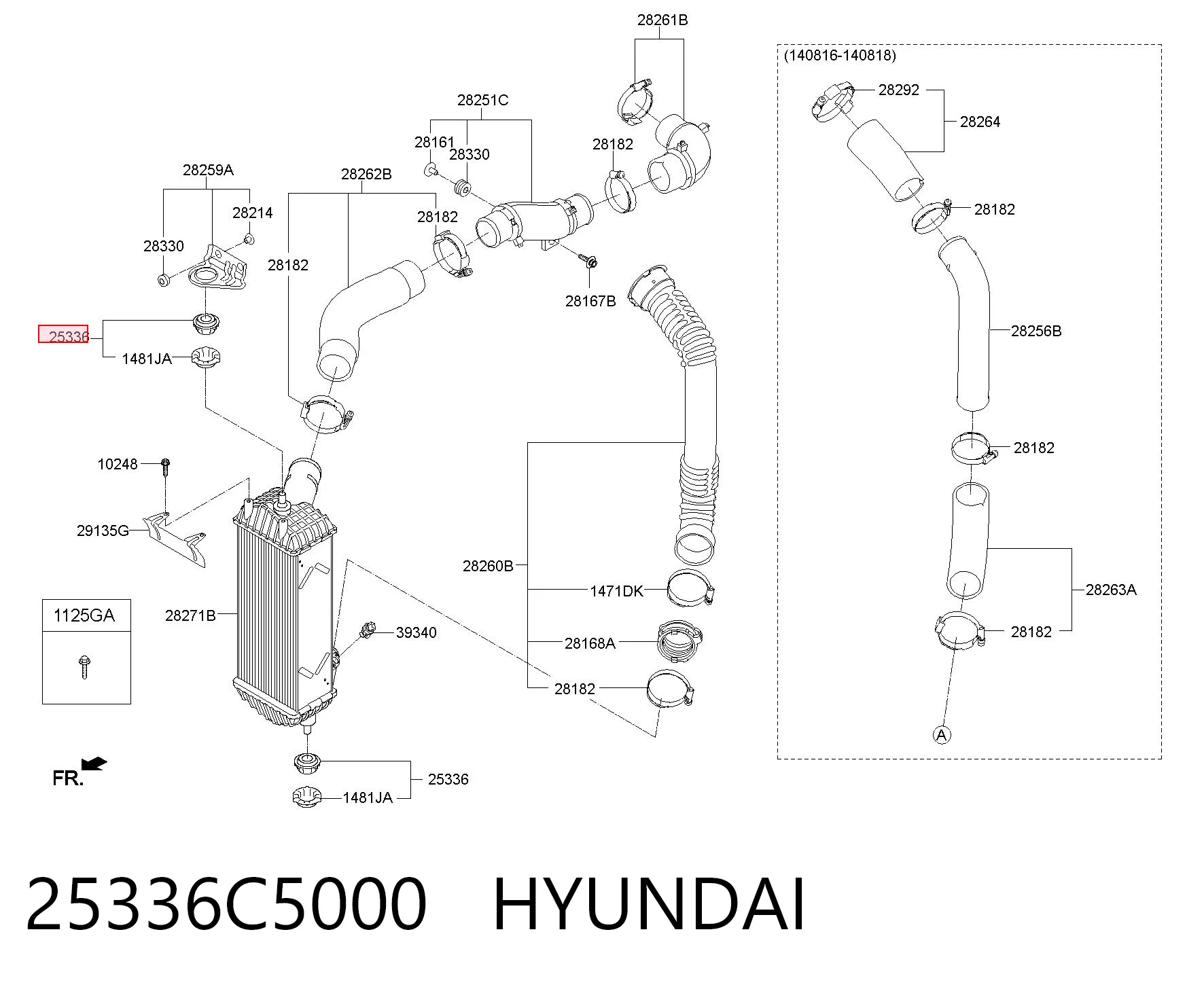 25336C5000 Hyundai/Kia Кронштейн крепления радиатора, нижний