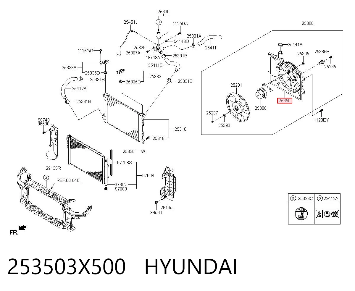 253503X500 Hyundai/Kia Рамка вентилятора