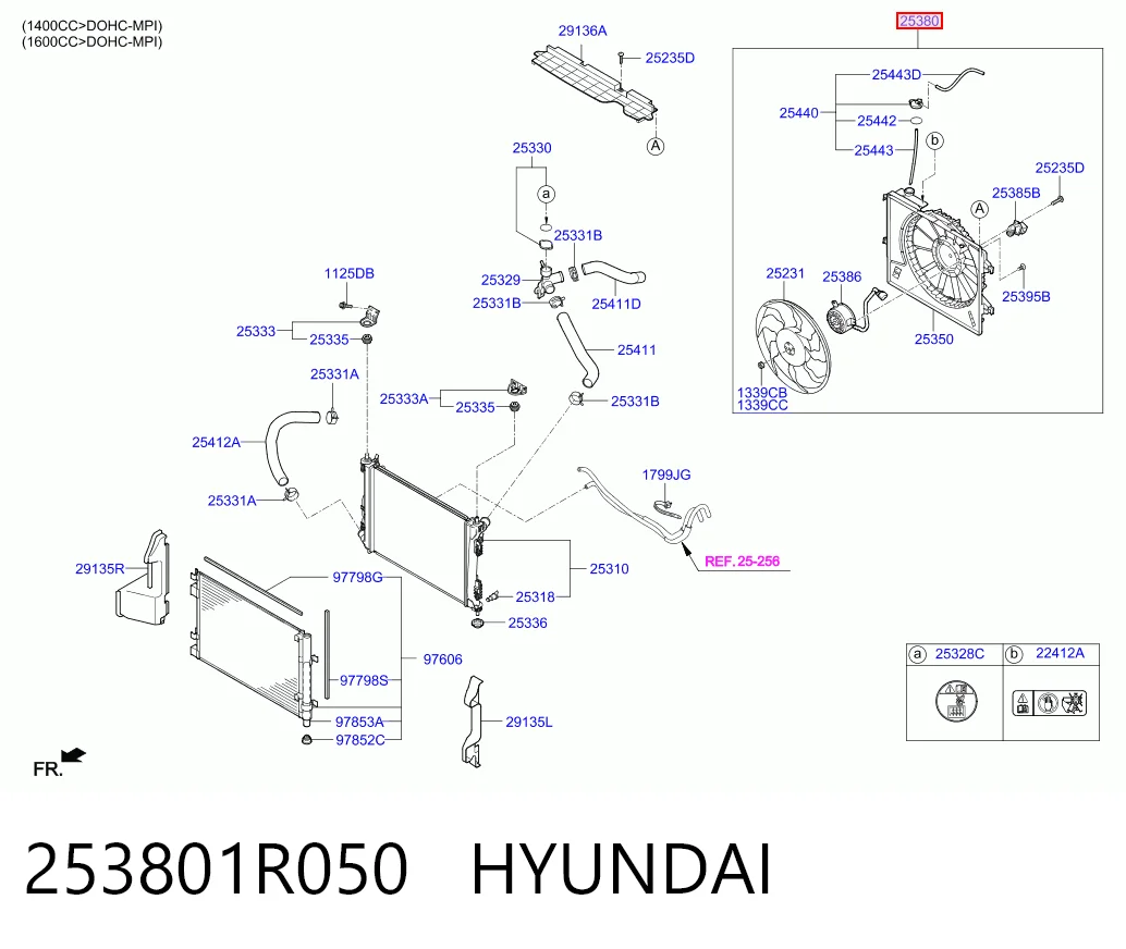 253801R050 Hyundai/Kia Диффузор радиатора охлаждения в сборе с мотором
