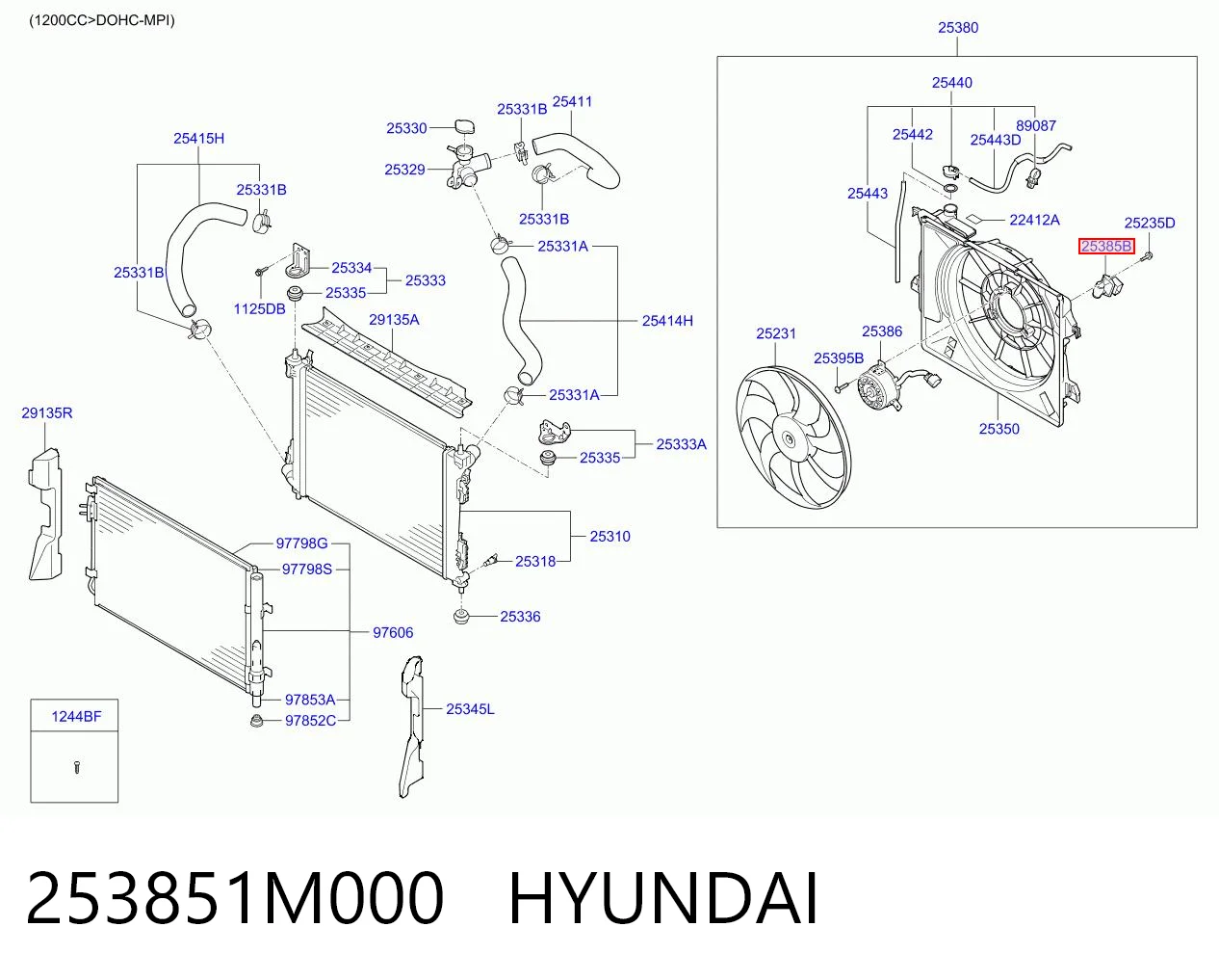 253851M000 Hyundai/Kia Реле печки