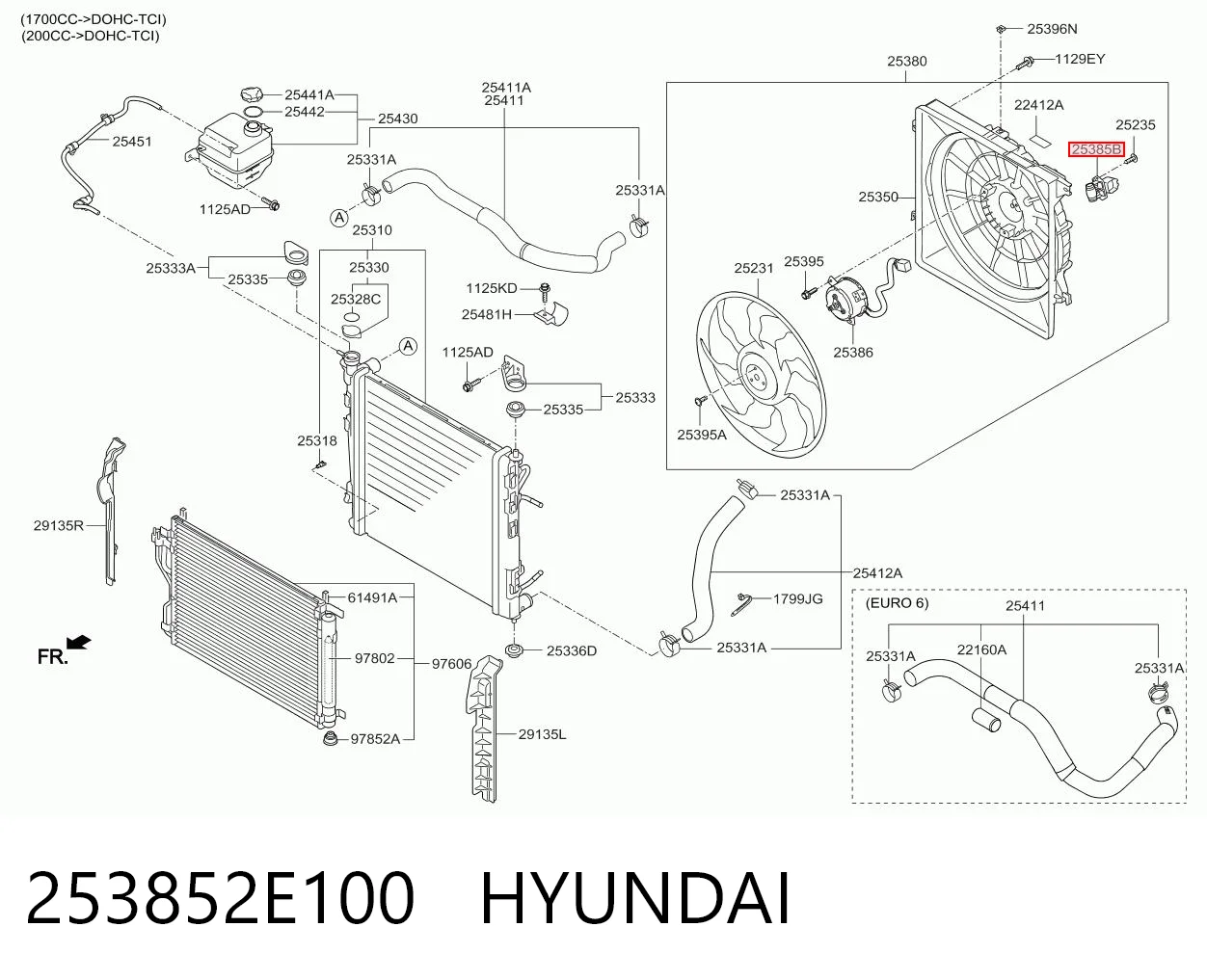 253852E100 Hyundai/Kia Регулятор оборотов вентилятора охлаждения (блок управления)