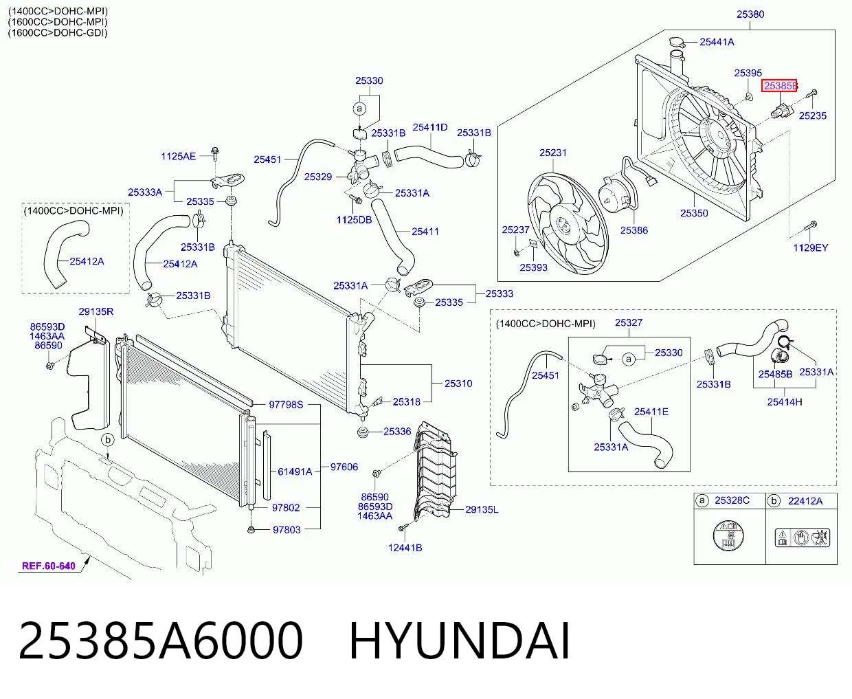 25385A6000 Hyundai/Kia Регулятор оборотов вентилятора охлаждения (блок управления)