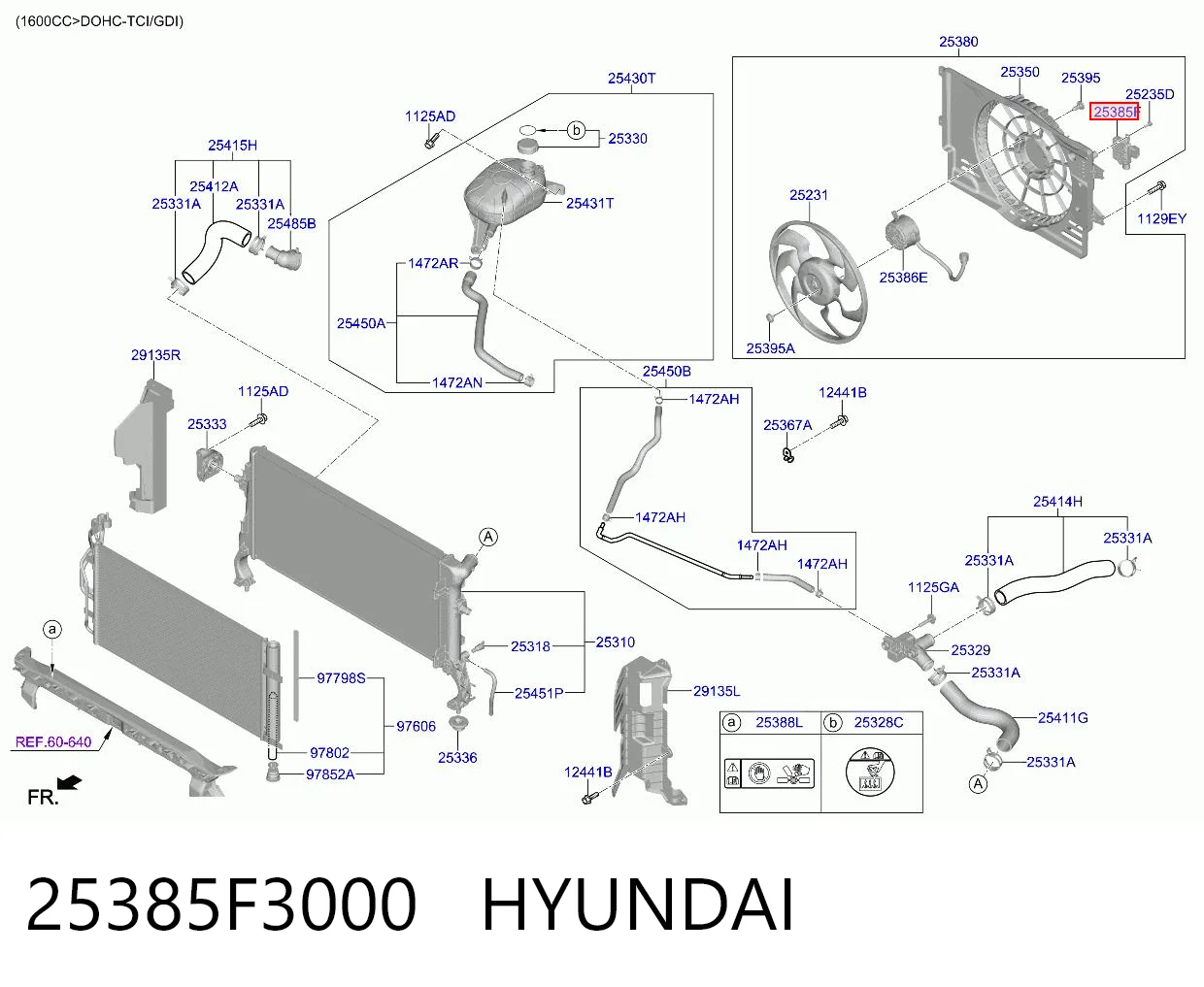 25385F3000 Hyundai/Kia Регулятор оборотов вентилятора охлаждения (блок управления)