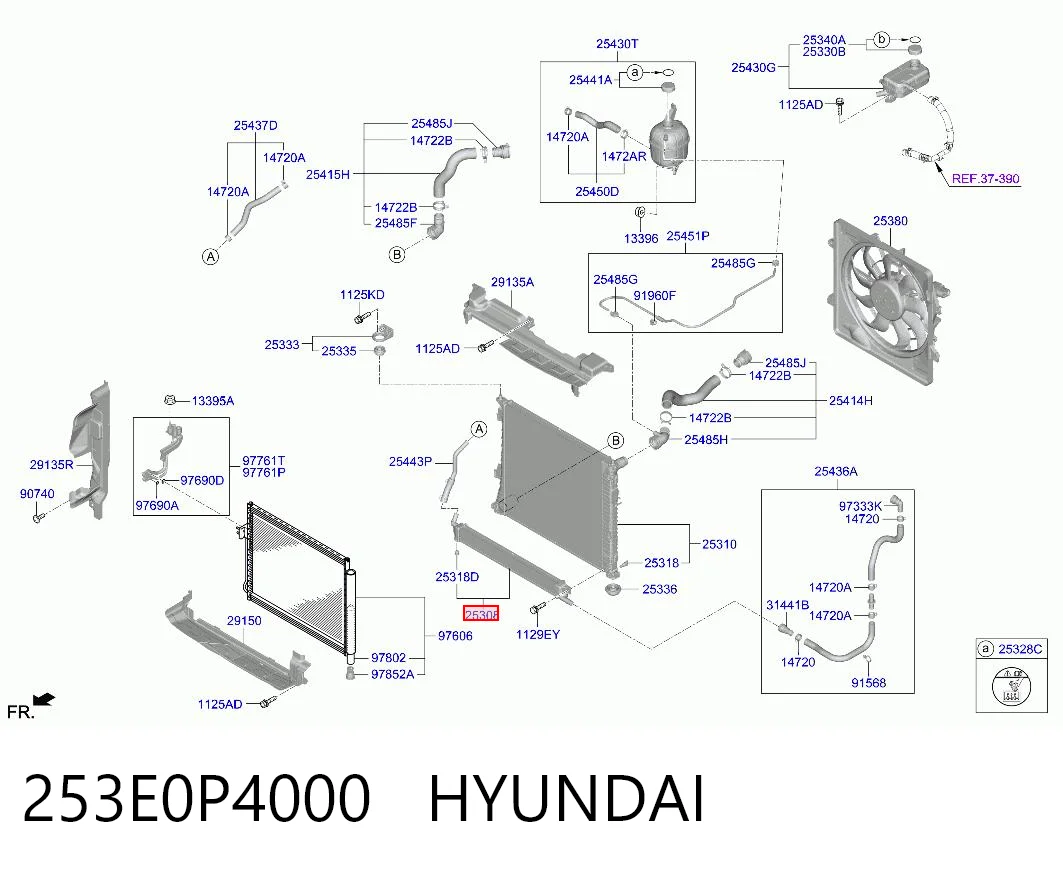 253E0P4000 Hyundai/Kia Радиатор инвертора