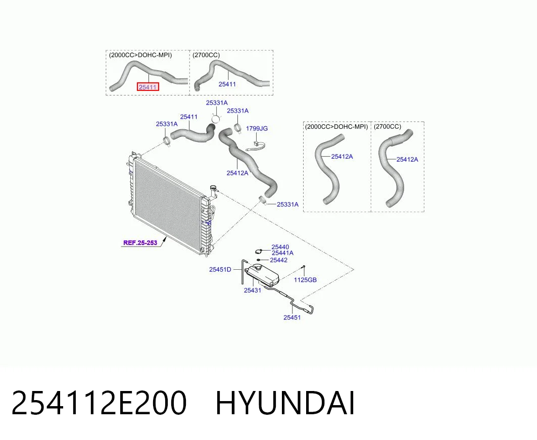 254112E200 Hyundai/Kia Шланг системы охлаждения